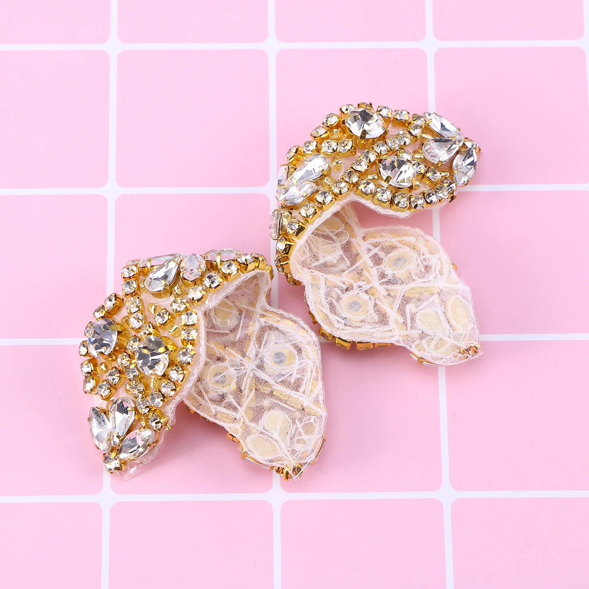 

2pc Rhinestone Decal Waist Seal Decoration High Quality Crystal Applique Beaded Women Girdle Wedding Belt Bride Belt Patch