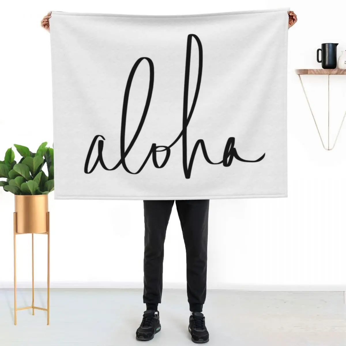 Aloha Hawaii Typography Throw Blanket Luxury Brand Thermals For Travel Travel Flannels Nap Sofas Blankets