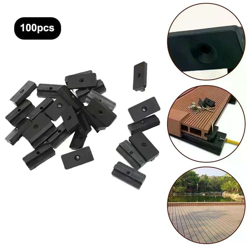 100 Pcs Dovetail Composite Deck Clip Easy-assembly Outdoor Floor Yard Garden Outdoor Living Tools Accessories Secure