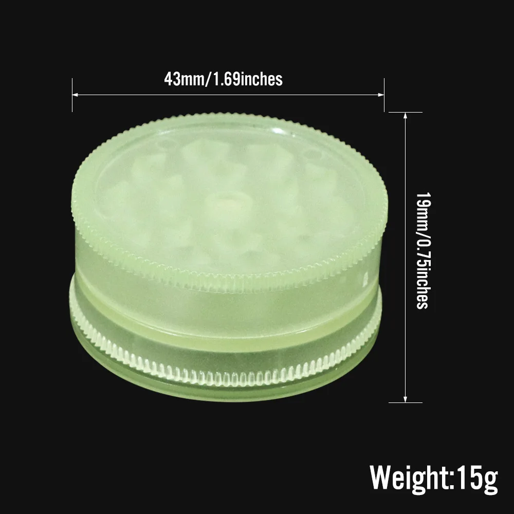 HONEYPUFF Luminous Grinding Machine Plastic Portable Herb Molinillo Accesorios para fumadores