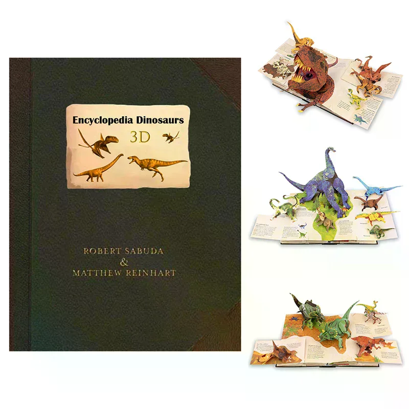 3D Encyclopedia Prehistorica Dinosaurs Folding Pop-Up Interest Dinosaur Picture Book Science Popularization Children's Gifts