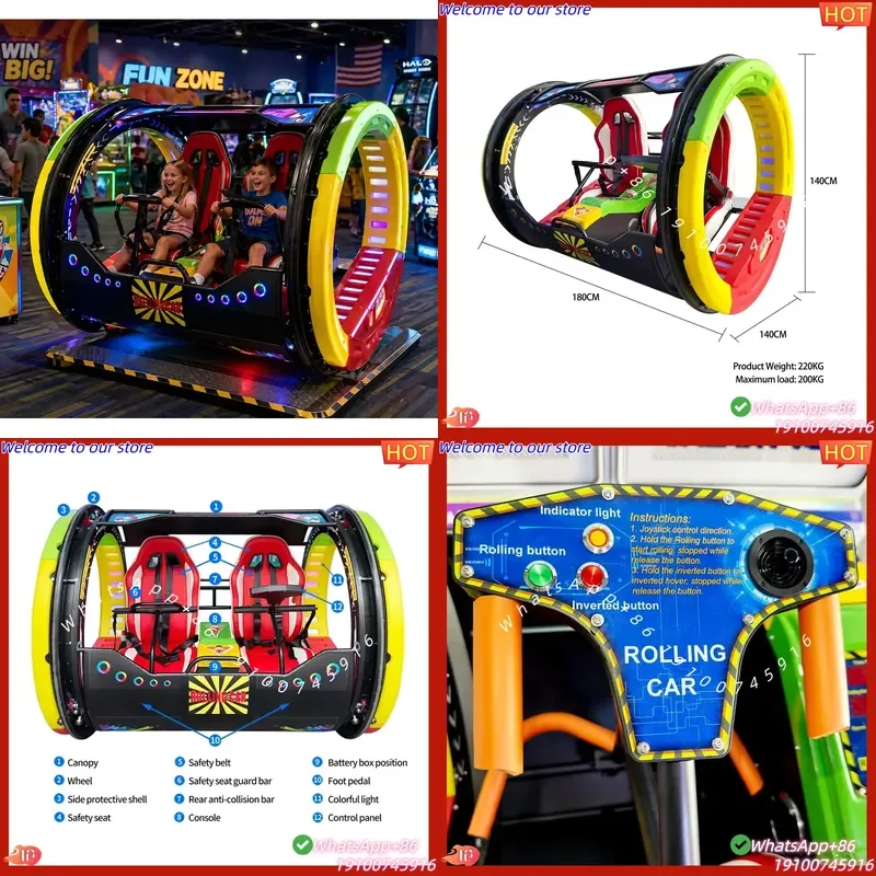 CE Certificate Smart Rolling Car Happy Car with 360 Degree Rotation Safety Pressure Lever and Emergency Stop Button for