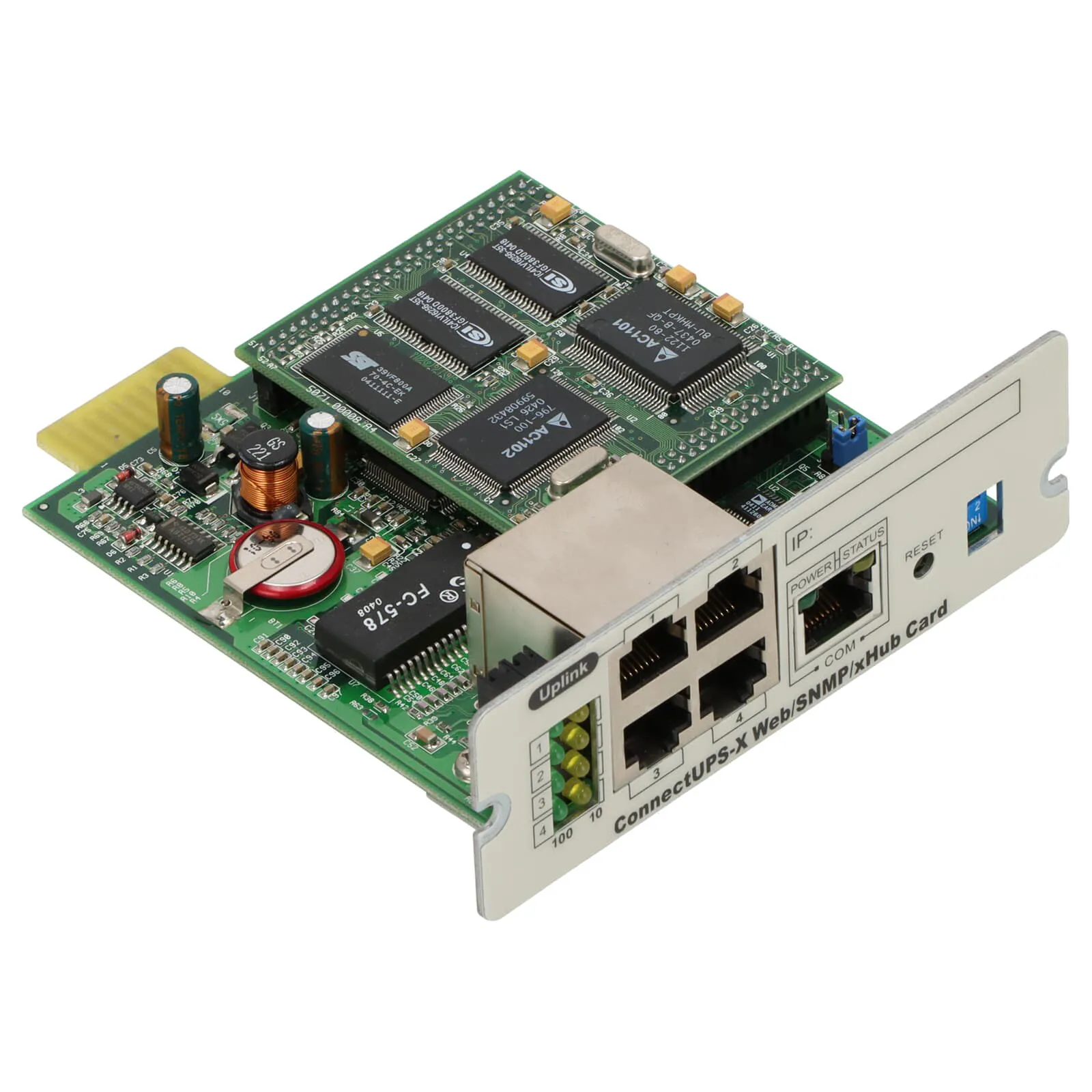 

116750221-001 Подключение UPS-X Web/SNMP/x Карта концентратора Modbus Связь 4 порта Ethernet для 5115/5125/9140/9155 BladeUPS ПЛК PAC
