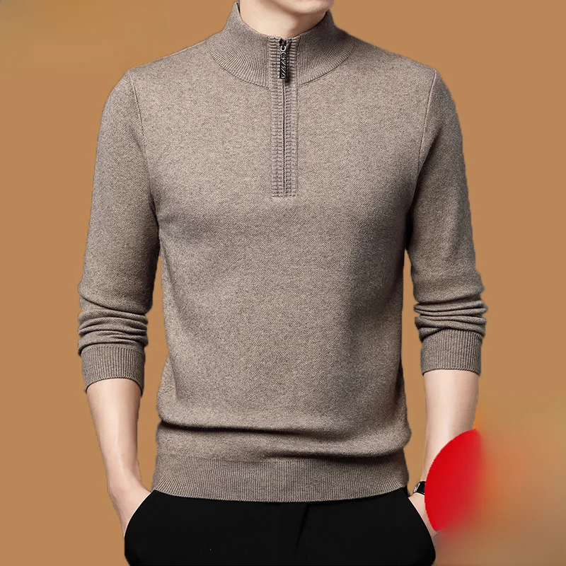 

Men's Camere Sweater Autumn Winter Thiened Zipper f High Collar Woolen Winter Faion Urban Busin Casual Long Sve
