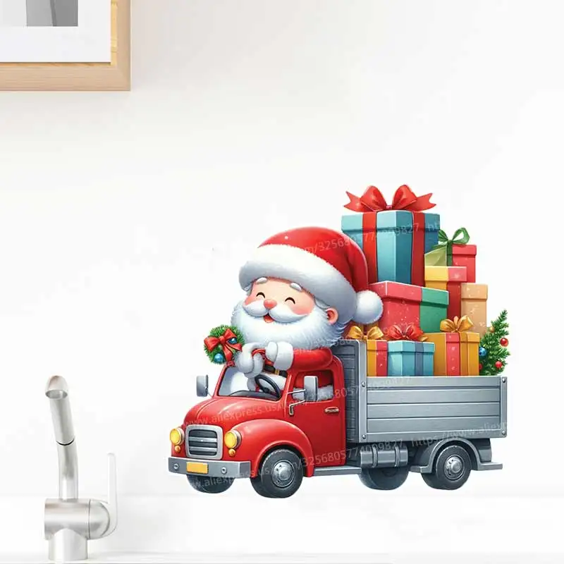 

Santa Claus Wall Sticker Bathroom Toilet Decor Living Room Cabinet Home Decoration Decals Beautify Self-adhesive Mural S702