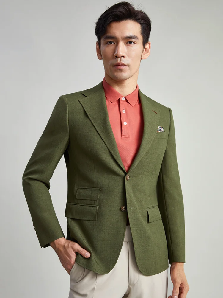 

Men Suits Blazer Green Slim Fit 2023 Spring Casual 2 Pockets Fashion Young Boy Party Jackets Wedding Groom Leisure Wear 6XL 58