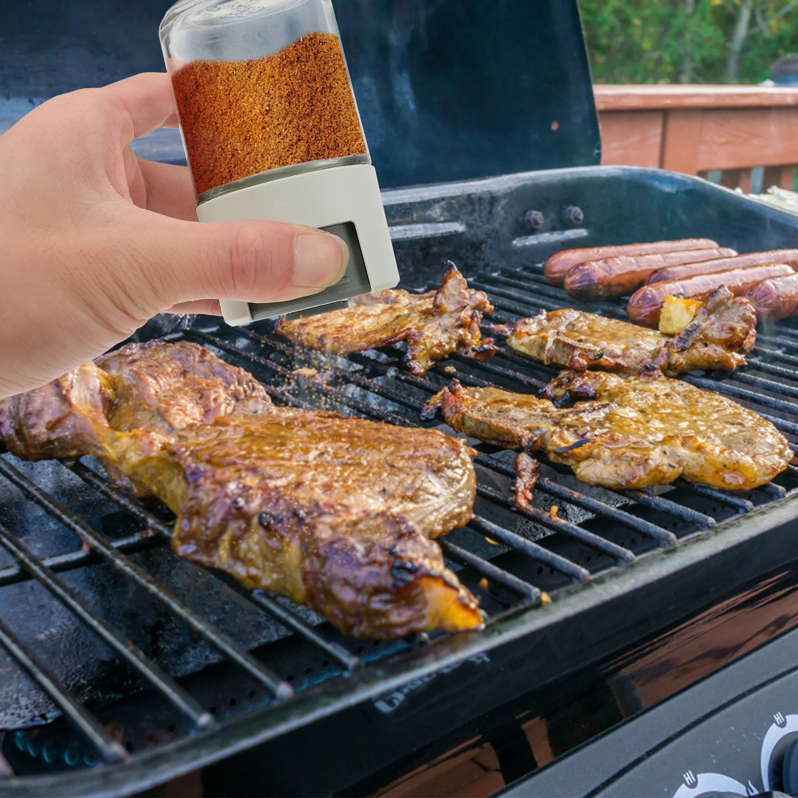 

1Pcs Press Type Seasoning Bottle Compact Lightweight ABS Glass Kitchen Spice Salt Pepper Storage Container