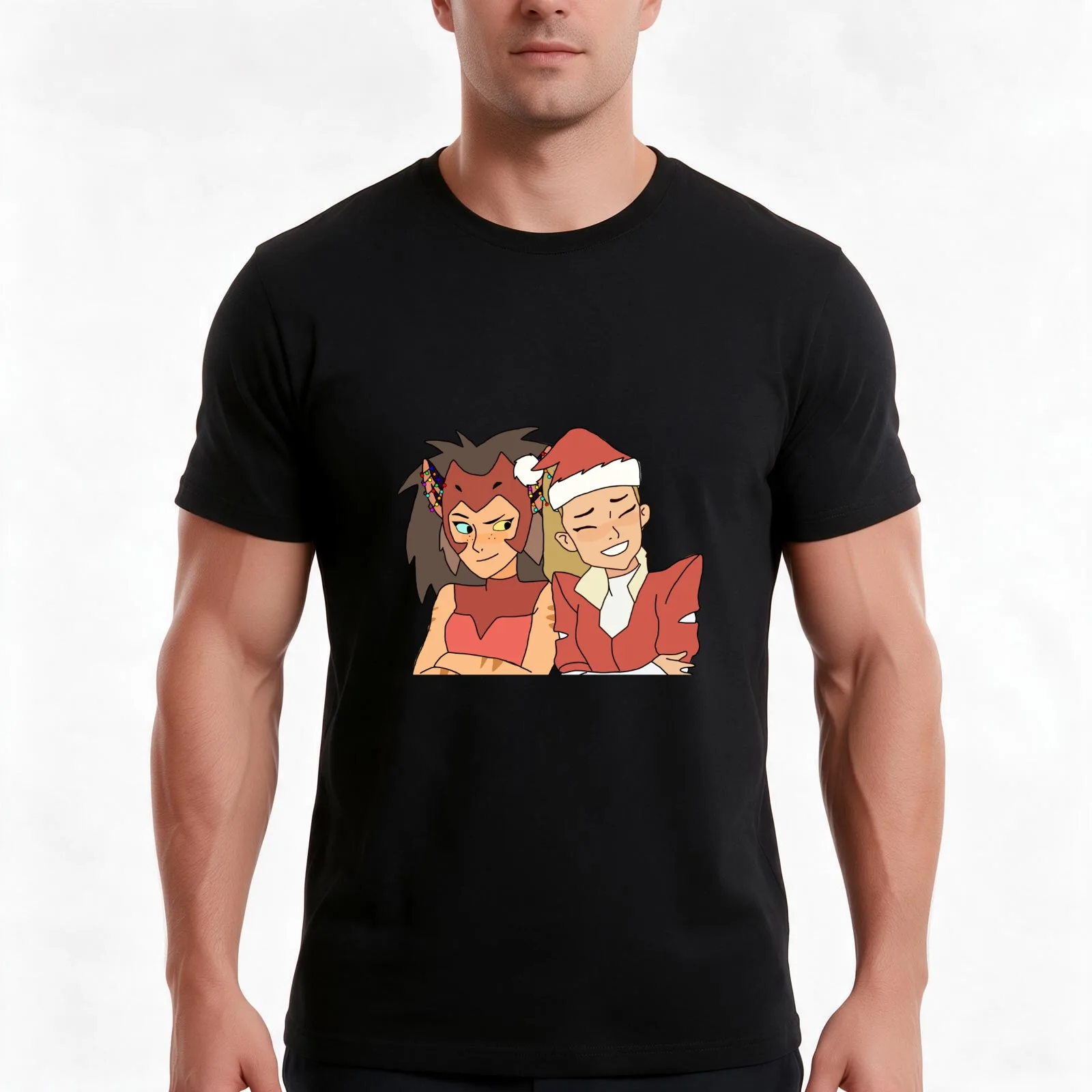 Christmas Catradora T-Shirt, Summer Casual Cotton Tee, Oversized Streetwear Tops, Vintage Graphic Print, Loose Fit Short Sleeve