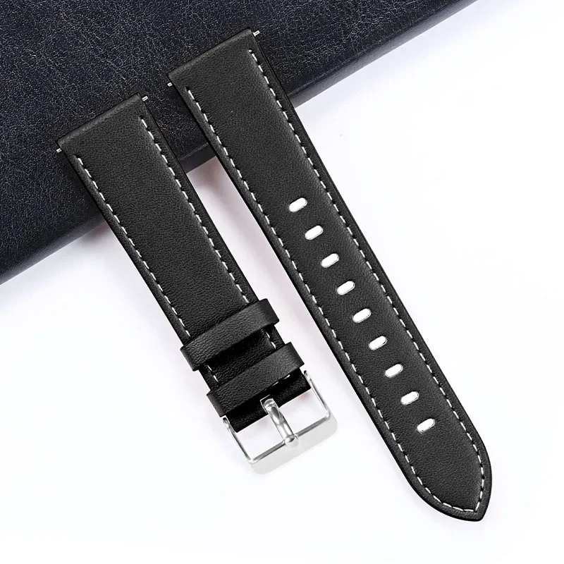 20mm 22mm Watch Band for Samsung Galaxy Watch 5 4 3  Quick Release PU Leather Strap for Omega Bracelet Universal Wristband