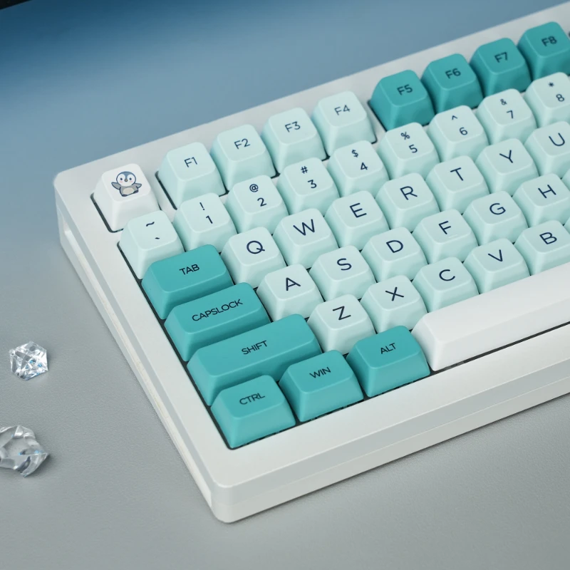 Polar Bear Theme Blue Keycaps MDA Gaming Mechanical Keyboard Caps Dye-sublimation Personal PBT Custom Cute Keycaps Otemu Switch