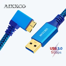 AIXXCO 1m Hard Drive External Cable USB3.0 Micro B Cable HDD Cable Micro Data Cable SSD Sata Cable Hard Disk Micro B Cable