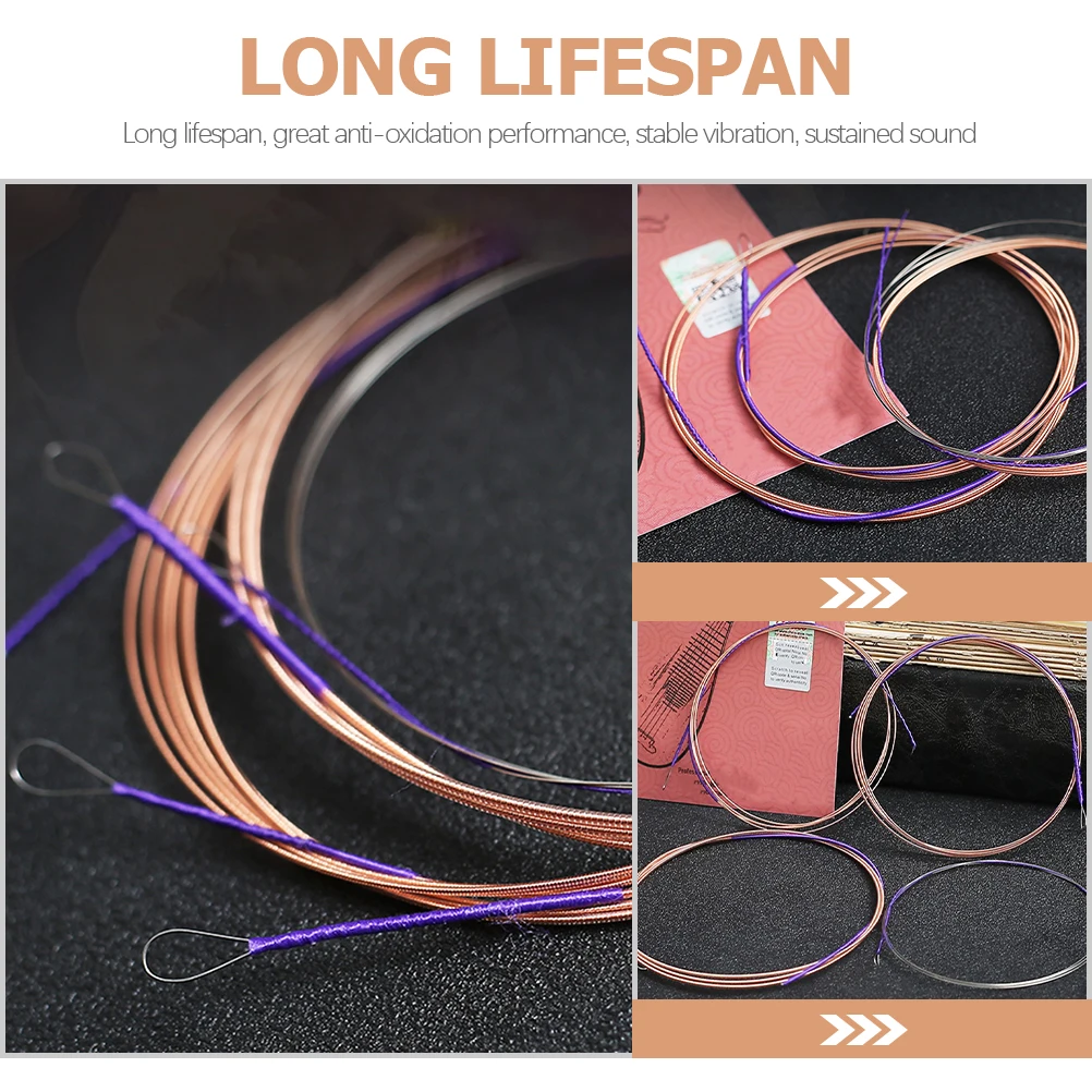 

4 Pcs Pipa String Set Musical Instrument Strings Component Wear-resistant Lute Chinese Parts Steel Lyre Practical