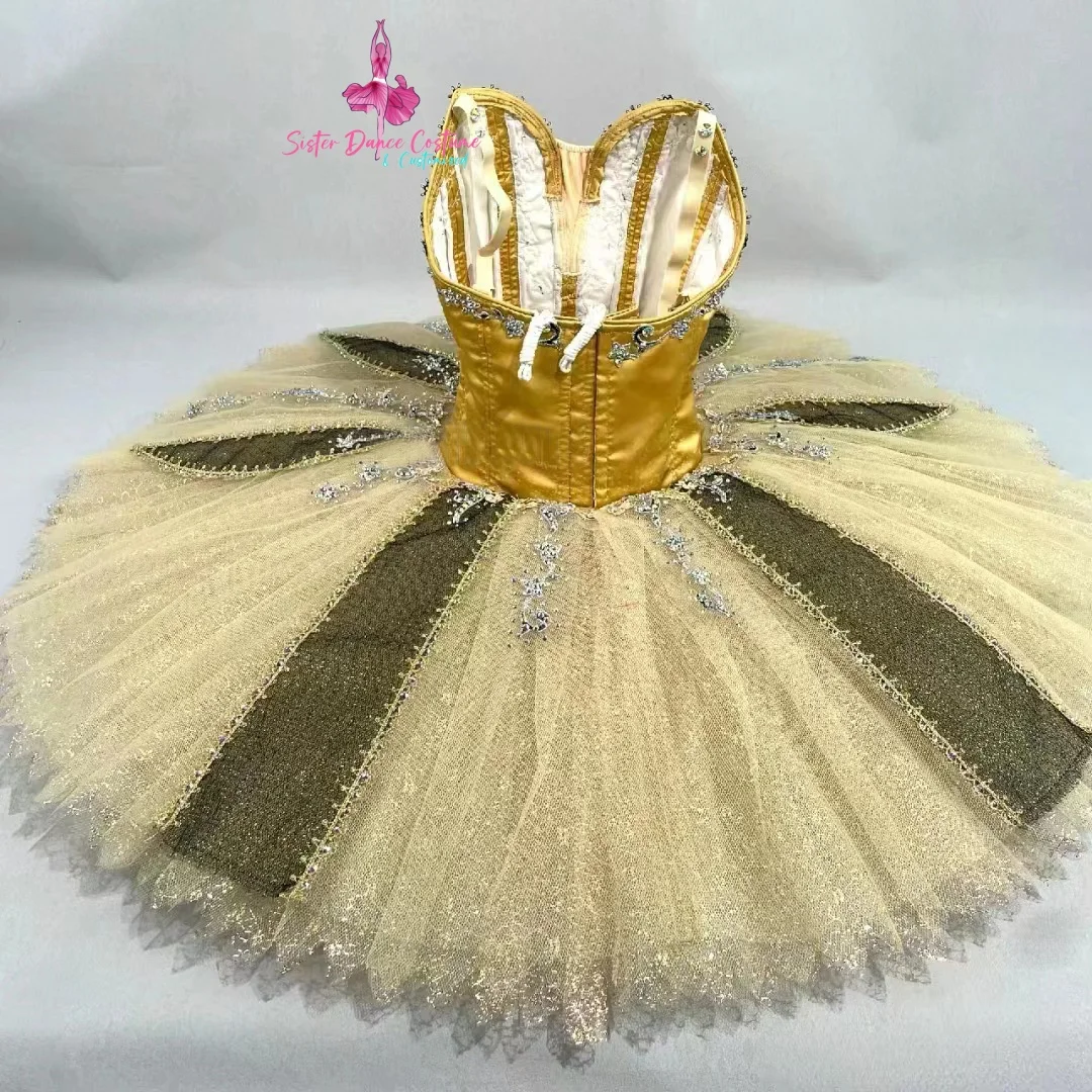 Esmeralda Variations tutu High-end private custom adult children gold professional performance competition wear women