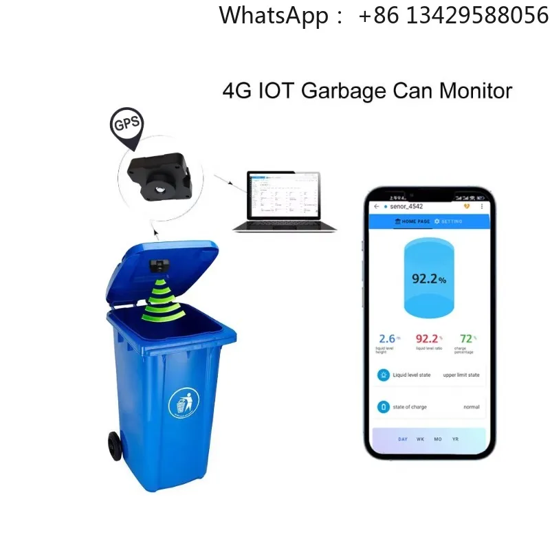 TLC2509 4G IP67 Garbage Can Ultrasonic Sensor IOT Remote Fill‑level Monitoring For Smart Waste Bin Overflow Detect Transmitter