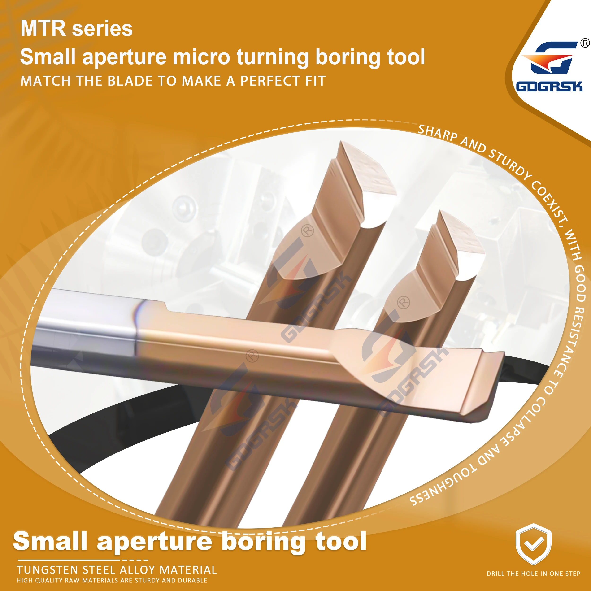 CNC MTR Series Small Bore Boring Tool MTR2.0 MTR3.0 MTR4.0 R0.1 L5/10/15 Tungsten Steel Alloy General Turning Boring Tool