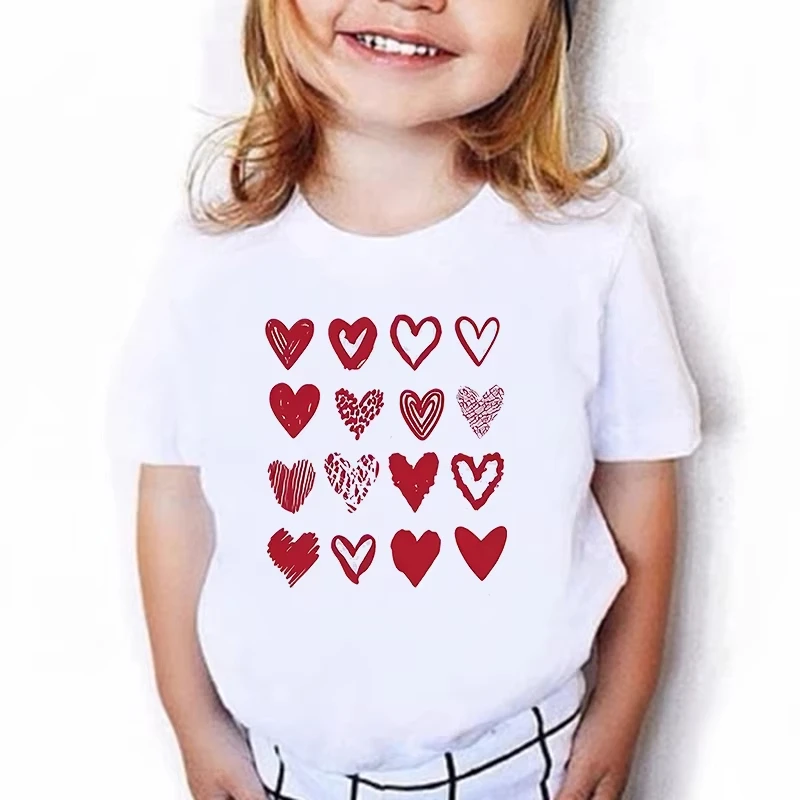 Fashion Streetwear Love Heart Harajuku Summer Style Funny Cute Girl Tops Boy White Sloth Tshirt Street Kid T Shirt Y2k