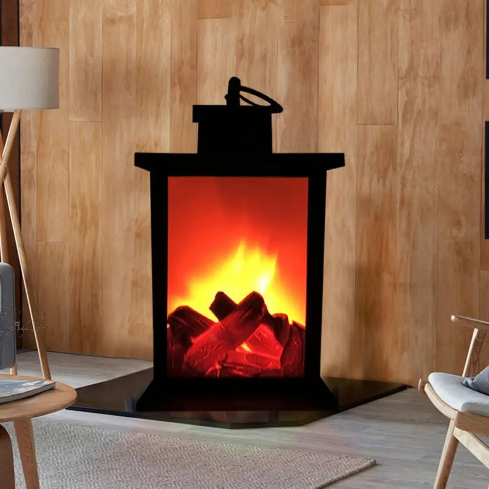 Simulation Fireplace Battery Operated Exquisite Workmanship Charming LED Flame Fireplace Table Lamp for Home