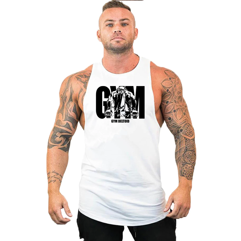 

Men's Clothing Singlets Clothes Gyms Gym T-shirts Muscle Bodybuilding Man Undershirt Shirt Sportswear Fitness Tank Top Vest Tops