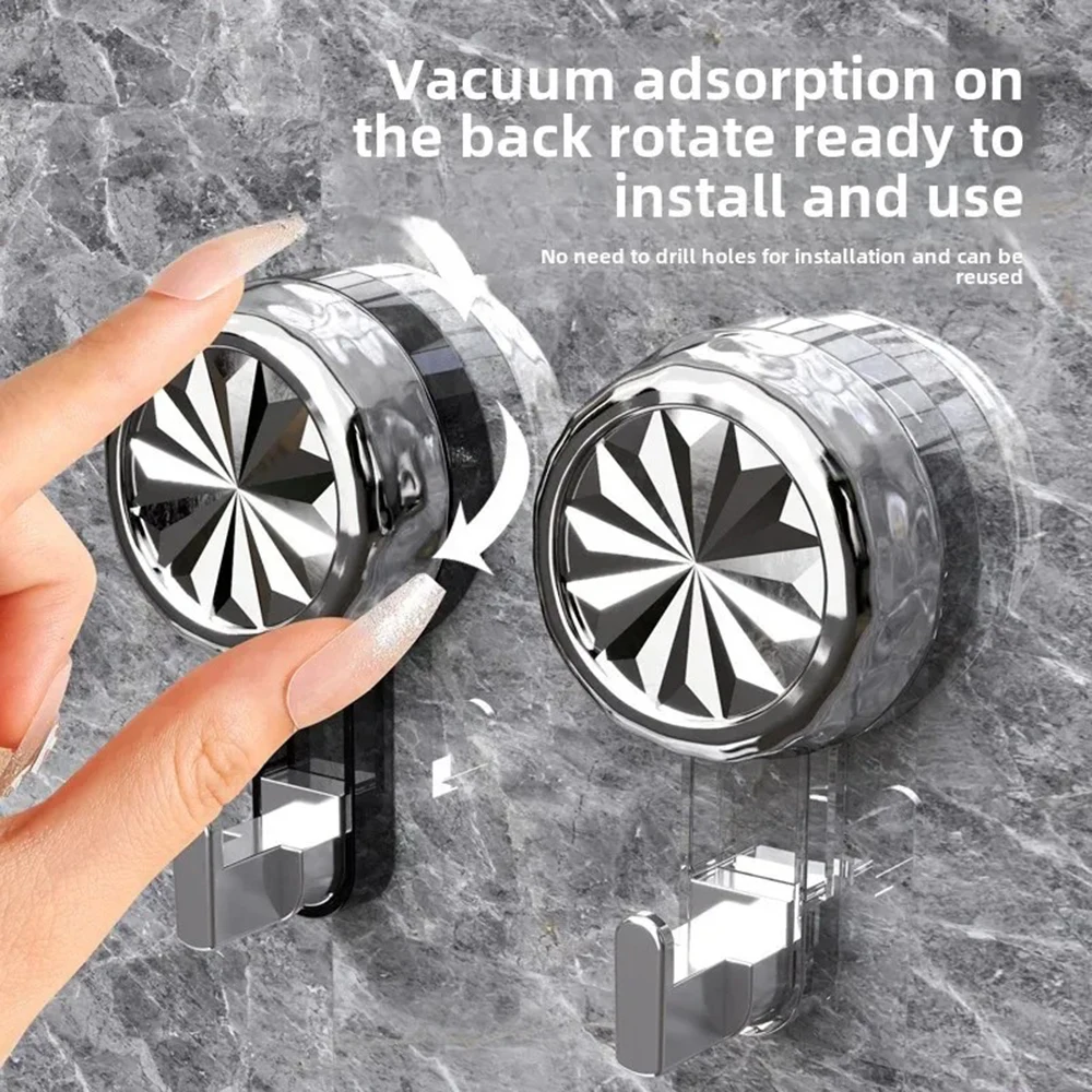 

Rotating Suction Cup Hook Bathroom Organizers Kitchen Storage Organization Keys Hook Wall Hanging No Punching Multi-Purpose