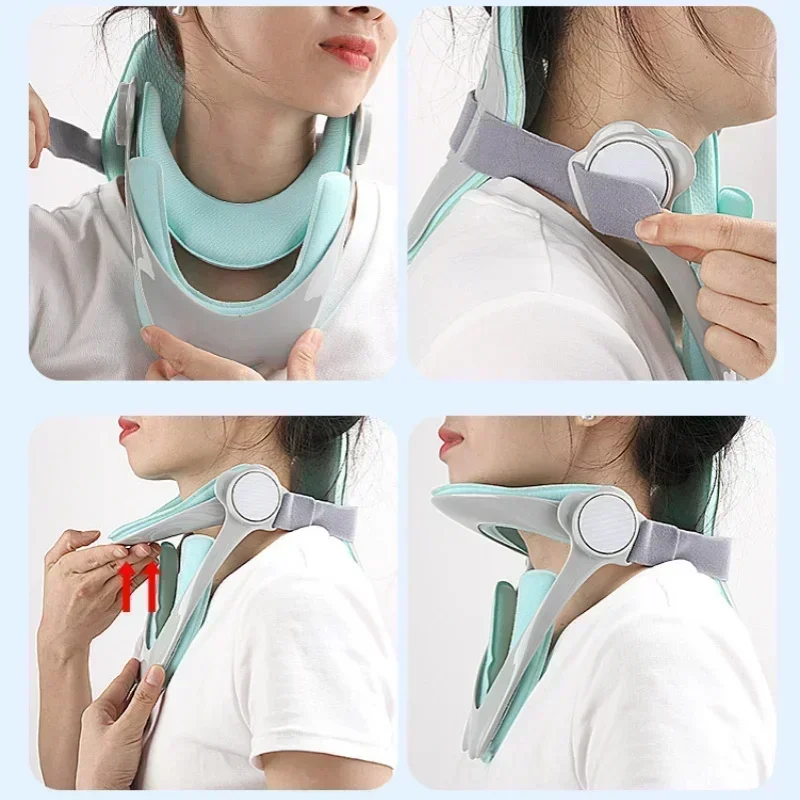 Adjustable Cervical Traction Device Posture Corrector Cervical Collar Neck Braces Support Stretcher Spine Protector Pain Relief