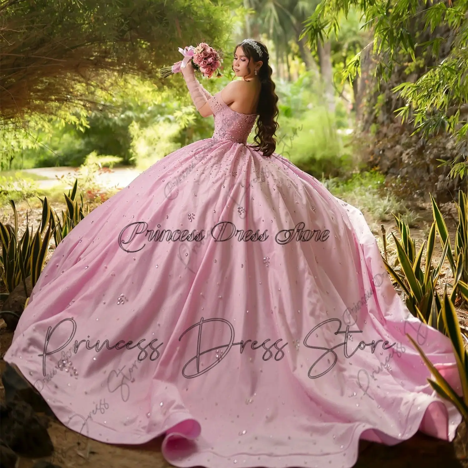 Vestido De fiesta con apliques De lentejuelas y perlas De lujo, Vestido para quinceañeras 2026, Vestido dulce 16 mexicano, Vestido De 15 Años personalizado