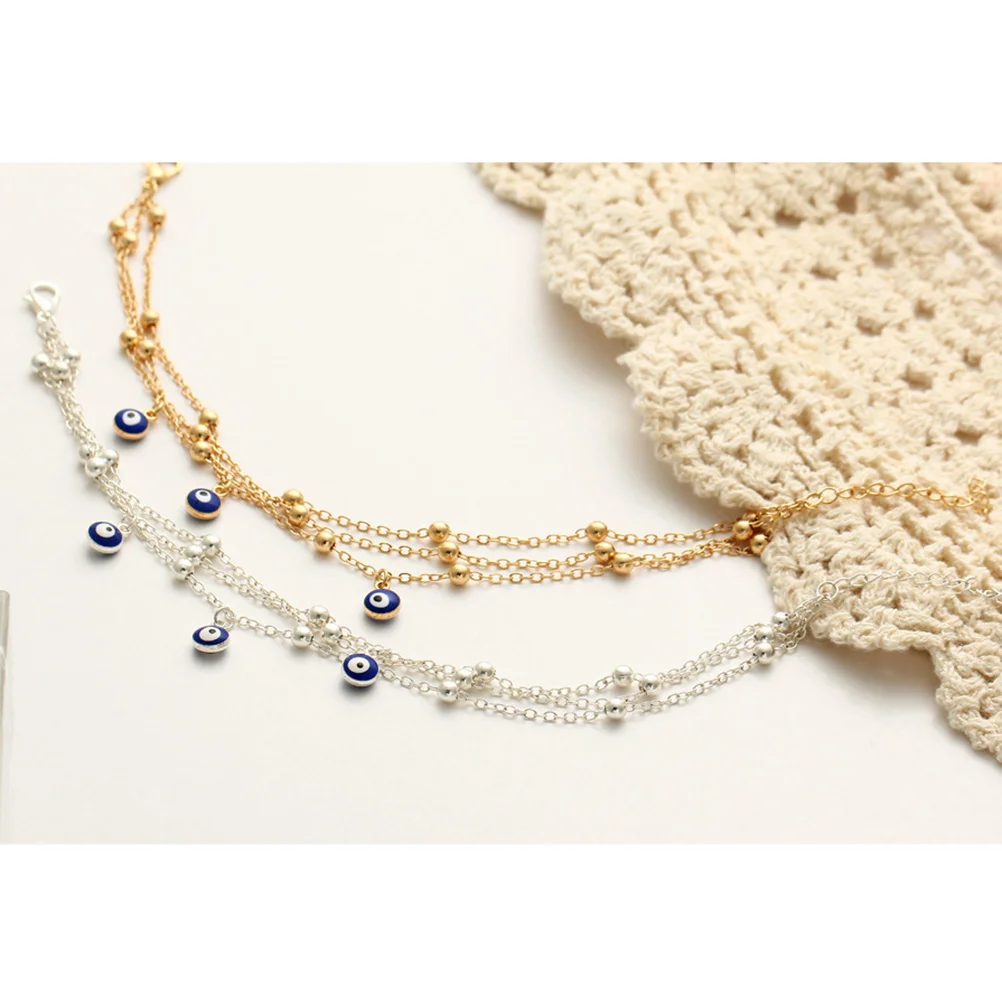 

Bohemia Mini Evil Eye Pendant Anklet Lightweight Dangle Anklet Bracelet for Women Beach Party Gift