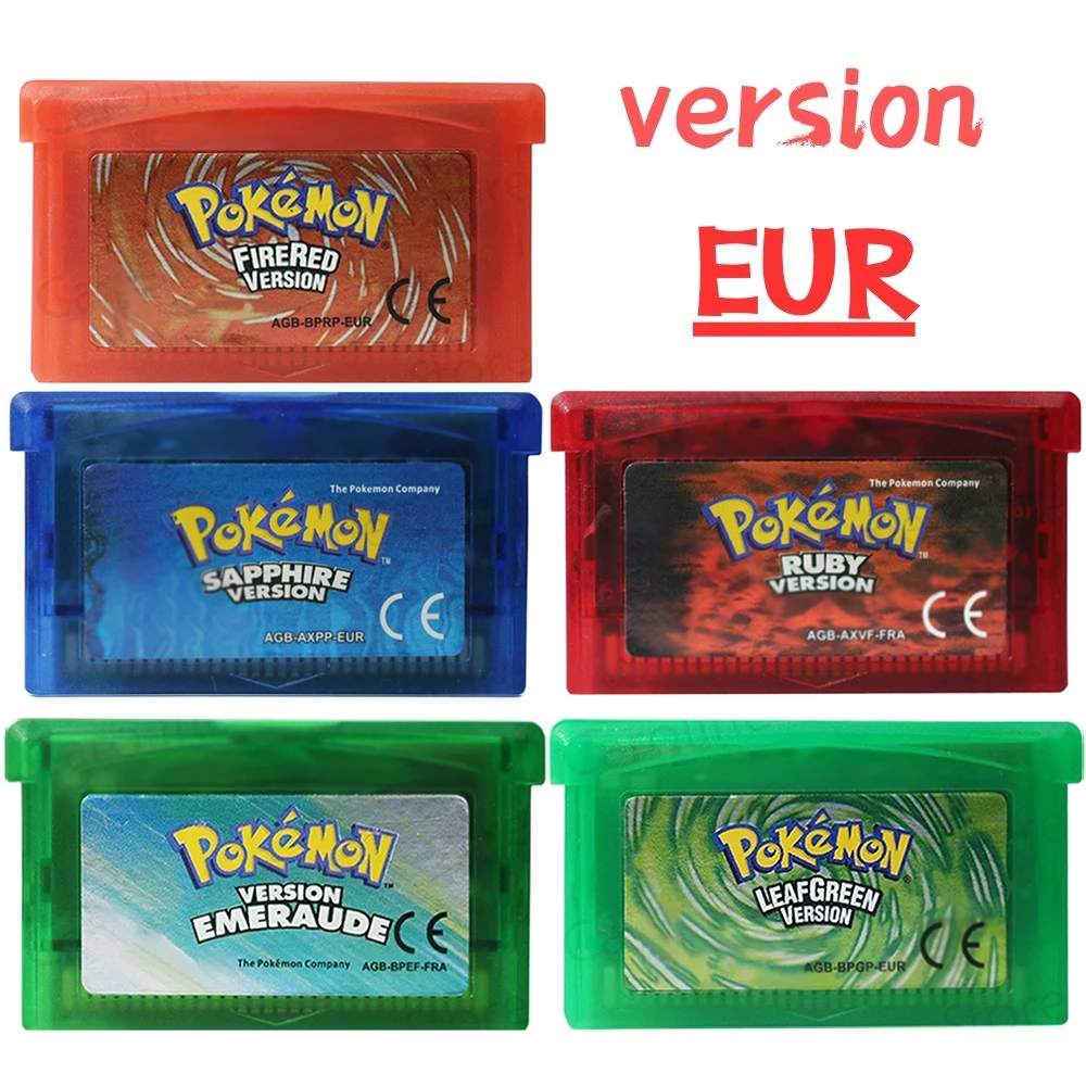 Neue Pokémon Spielkarte GBA USA/ITA/NOE/FRA/EUR/ESP Videospiel-Kassette Serie Emerald FireRed LeafGreen Ruby Sapphire für GBA/SP – Detail 2