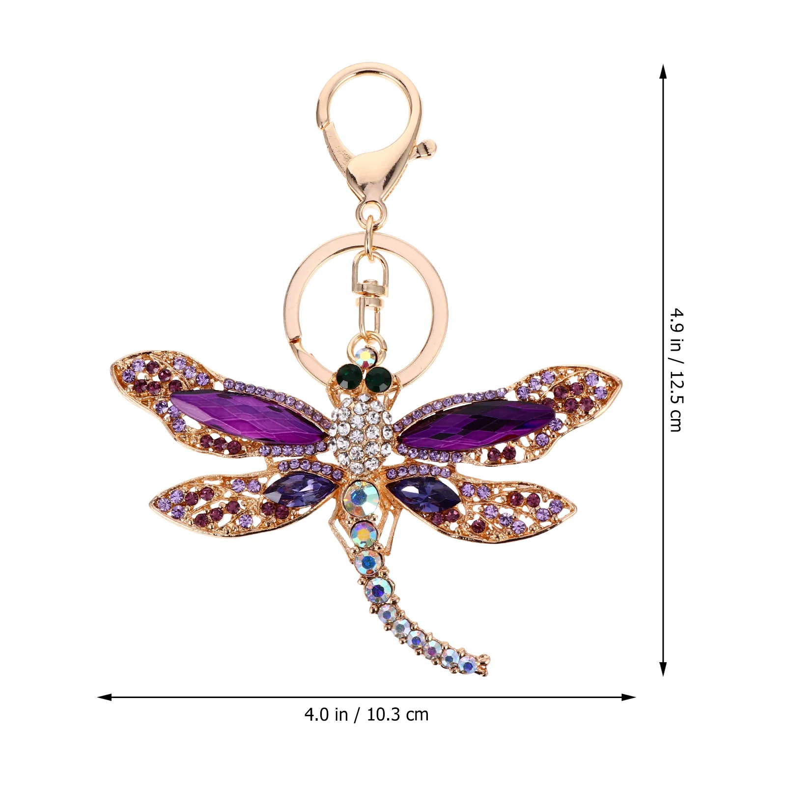 Dragonfly Keychain Shoulder Bag Keyring Diamond Rhinestones Inlaid Winged Zinc Alloy Wallet Sparkle