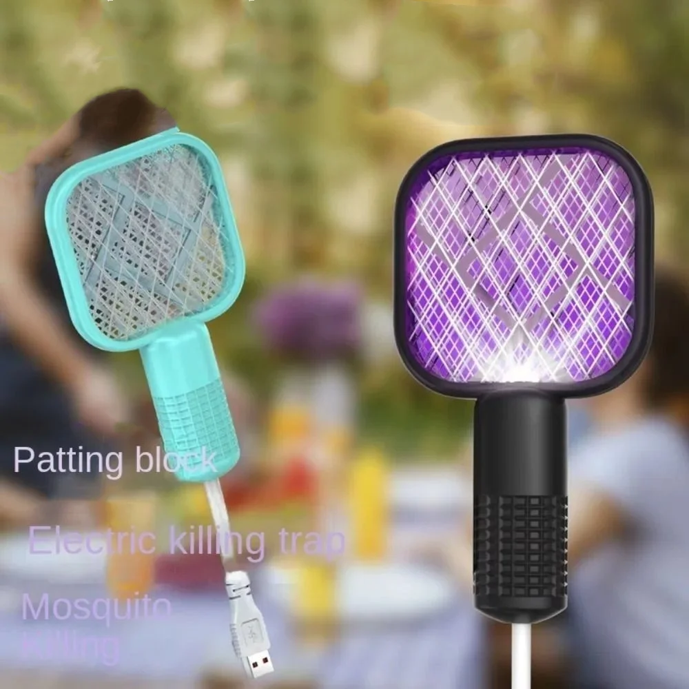 Durable USB Mosquito Swatter Trap Mini UV Light Insect Racket Electric Shock Portable Fly Bug Zapper Bedroom