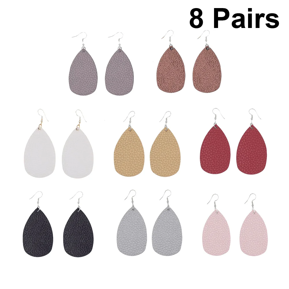

Women'S Pu Water Drop Dangle Set Lightweight Jewelry Gift For Her Dangle Earrings For Women Water Drop Earrings