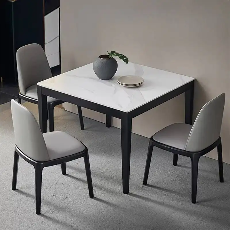 

Minimalist Italian Dining Table White Designer Solid Wood Dining Table Marble Restaurant Modern Mesas De Comedor Furniture Home