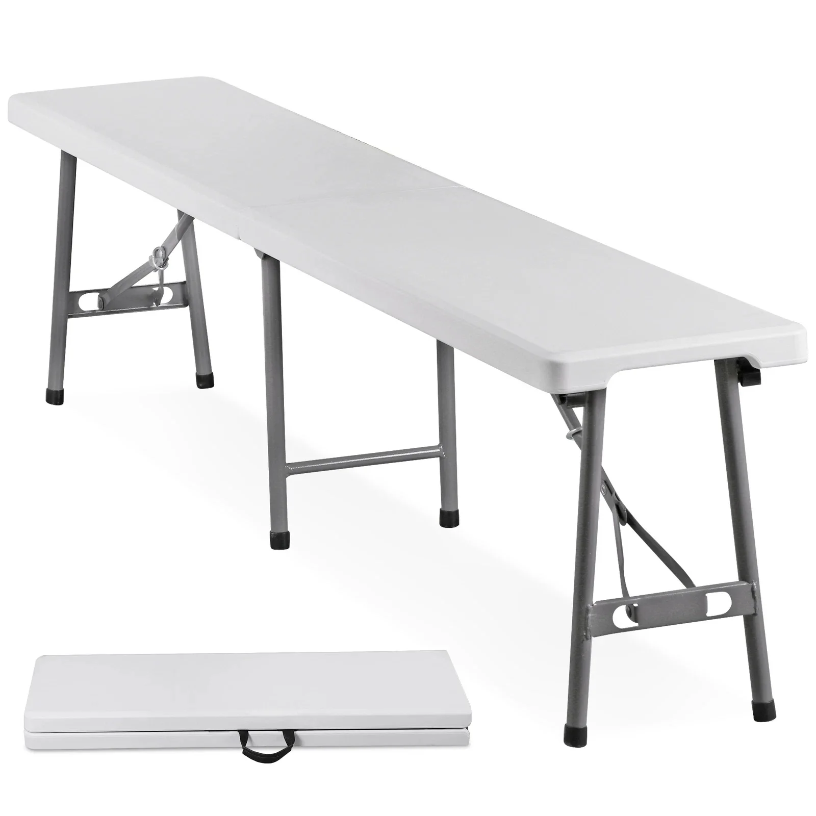 6 FT Plastic Folding Bench Lightweight & Sturdy for Indoor/Outdoor Use White