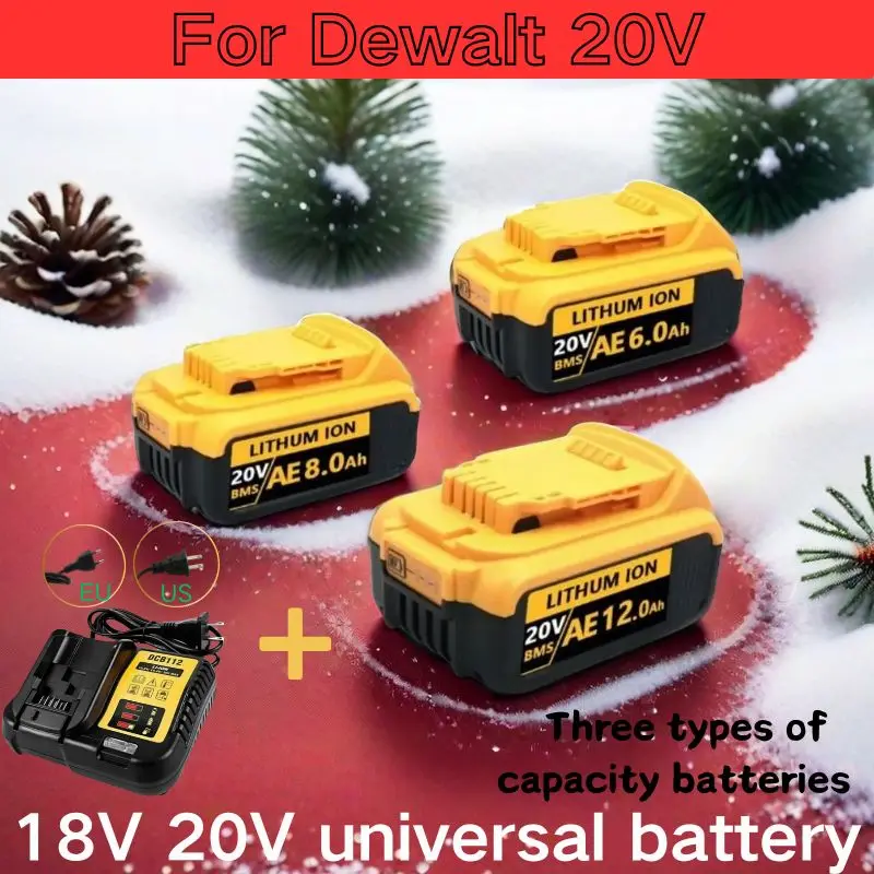 

6000mAh 8000mAh 12000mAh 20V литиевая сменная батарея для Dewalt 18V DCB184 DCB200 DCB182 DCB180 DCB181 DCB201 DCB206