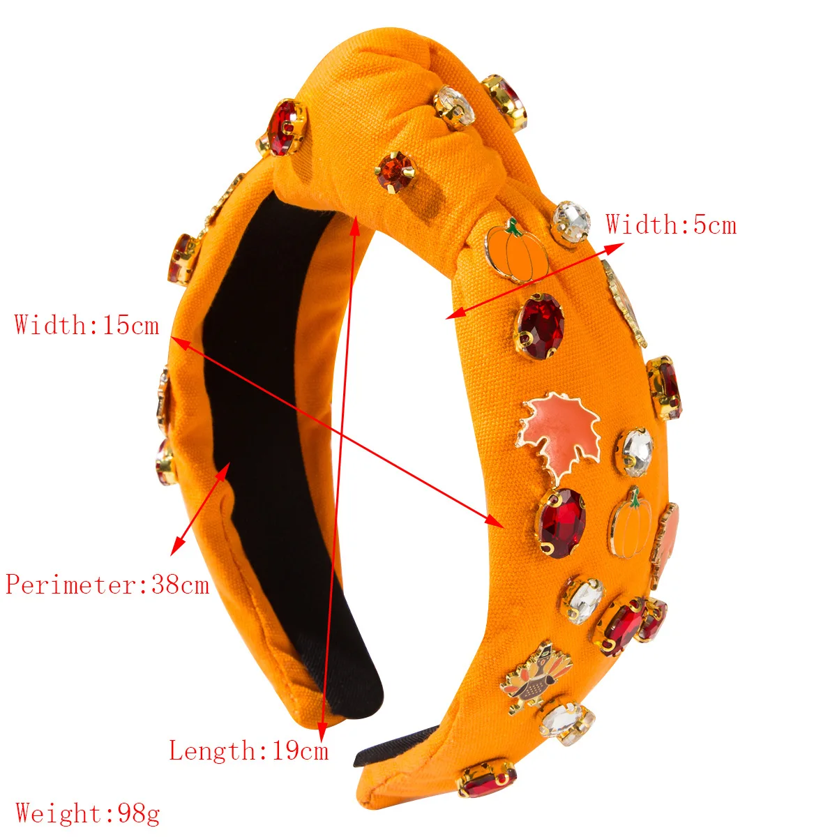Fashion Trend Maple Leaf Turkey Alloy Accessories Decorative Thanksgiving Headband Diamond High Quality Holiday Hair Accessories
