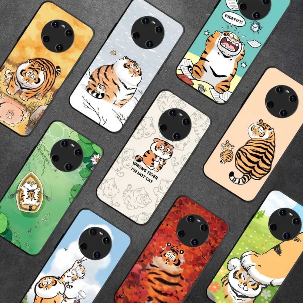 

Cartoon Fat Tiger Phone Case For Huawei Y9 6 7 5 Prime Enjoy 7s 7 8 plus 7a 9e 9plus 8E Lite Psmart Shell