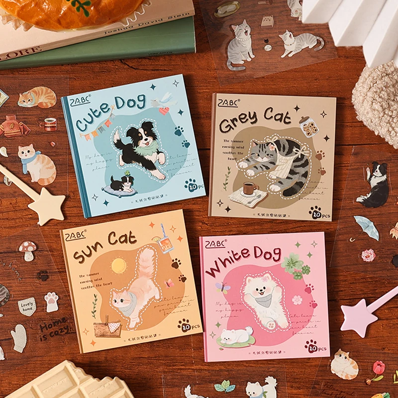 1Pc, Random StyleSticker Book 20 Sheets, Soft Touch Journal Material, Cute Theme Collage, Creative Decor DIY Tablets Photo Frame