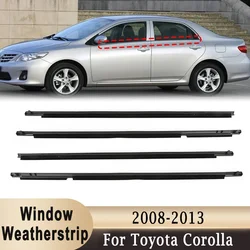 For Toyota Corolla 2008-2013 Window Weatherstrip 4Pcs Front Rear Rubber Trim Seal Belt Sealing Strips 7573012300 7571002210