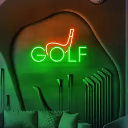 Golf Neon Sign Wall Decor Sport Golf Neon Custom Golf Sign Playing Golf Wall Art Hanging Golf Business Shop Decors Bar Club Sign