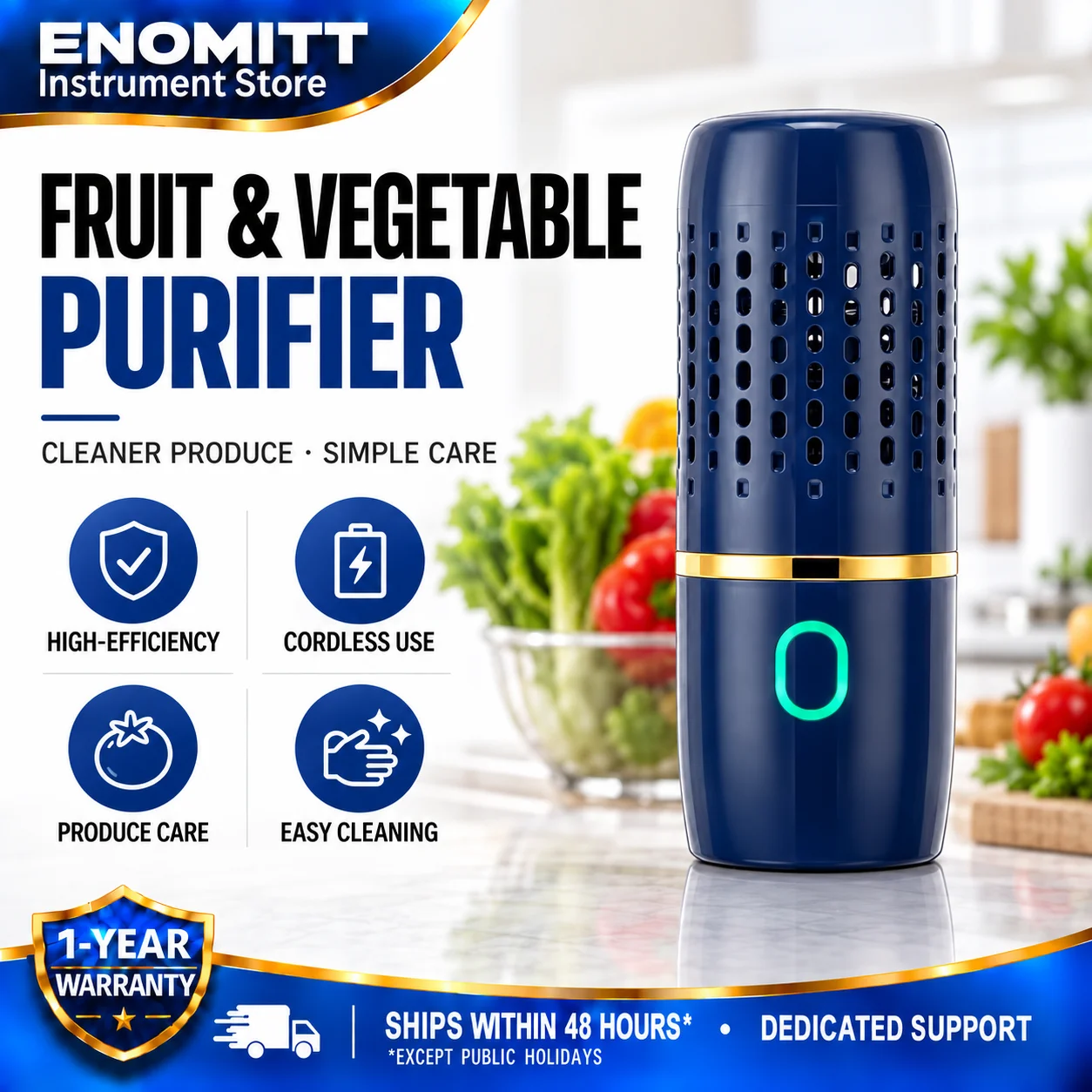 Capsule Fruit Vegetable Meat Cleaner OH-Ion Produce Purifier Auto Clean 10 Mins IPX7 Waterproof for Kitchen Home Travel