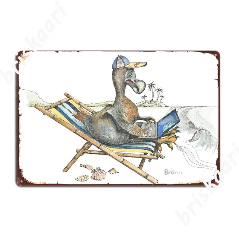 Dodo In His Office Poster Metal Plaque Plaques Club Bar Design Wall Mural Tin Sign Poster