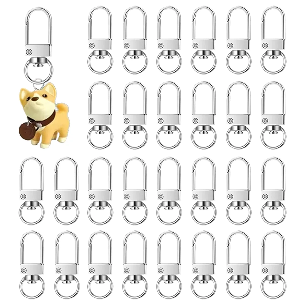 10/25/50 PCS Rotating Dog Buckle Gold Lobster Clasps Hooks For DIY Jewelry Making Key Ring Chain Accessories Supplies Wholesale