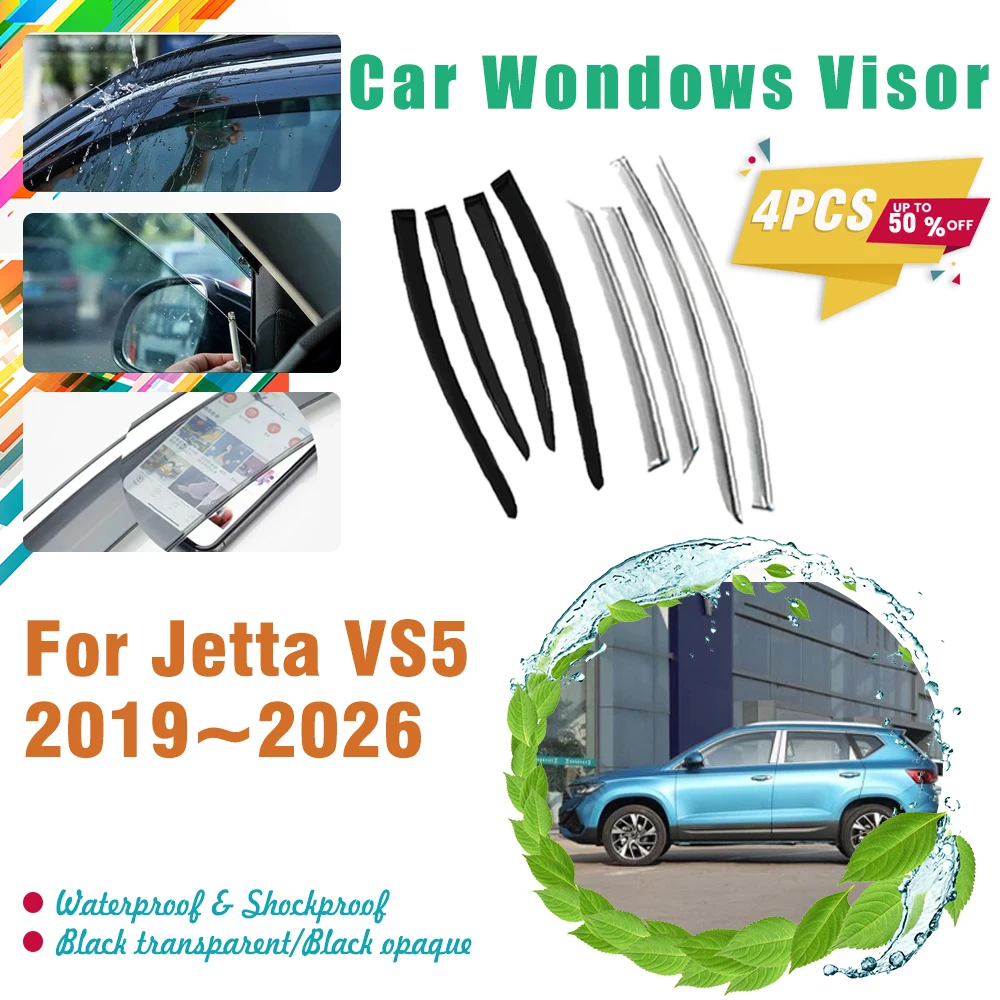 

Car Windshields For Volkswagen VW Jetta VS5 2019~2026 Waterproof Sun Rain Window Visors Rain Guards Trim Covers Auto Accessories