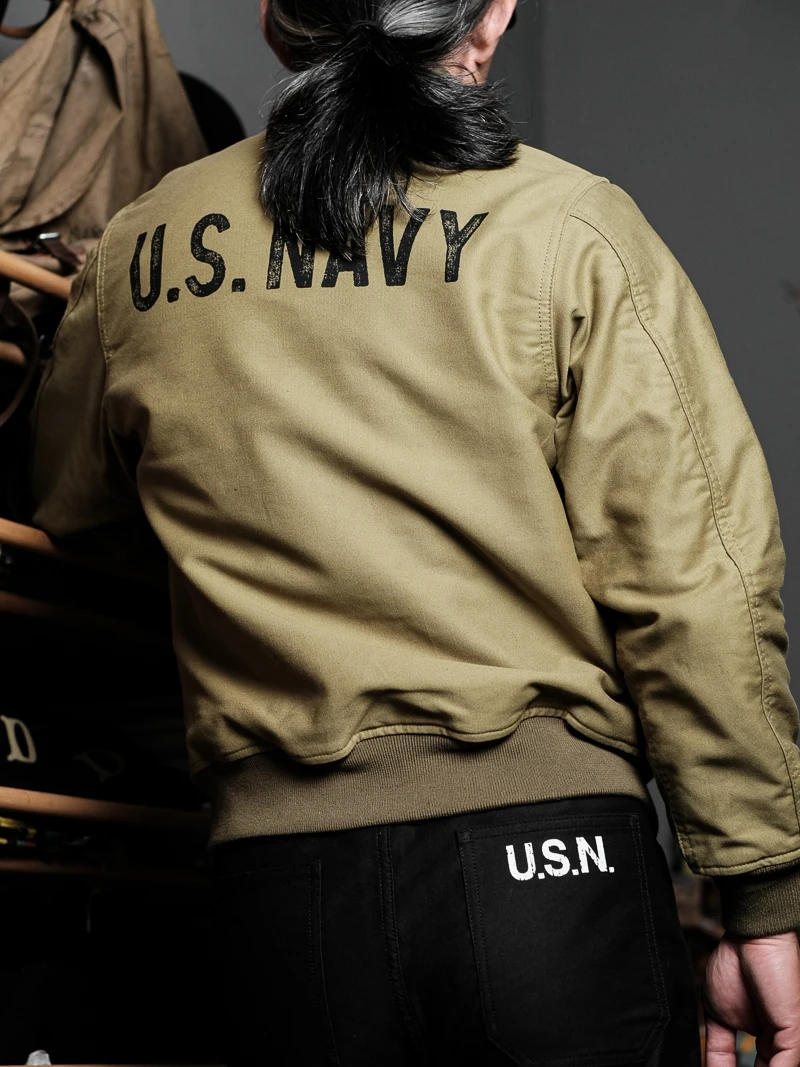 Thickened Double Windproof Deck Jacket Loose Short Style Naval Style 1943 Replica Fashion Urban Cotton Workwear Style Jacket