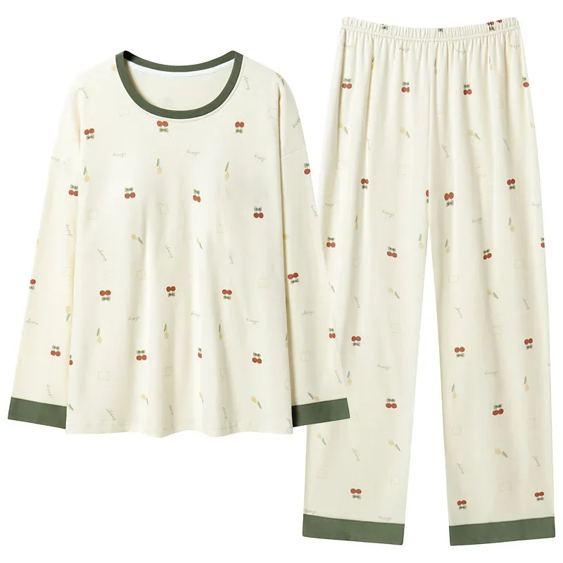 2 قطعة/المجموعة المرأة منامة Homewear الخريف والشتاء طويلة الأكمام السراويل الطويلة الكرتون لطيف كبير الحجم 2xl جولة الرقبة مجموعة طالب Pa #4