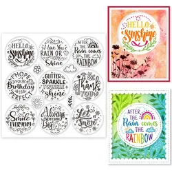 1 pc Weather Greeting Text Clear Stamps for Card Making Greetings Sun Rainbow Sentiment Word Transparent Silicone Stamps