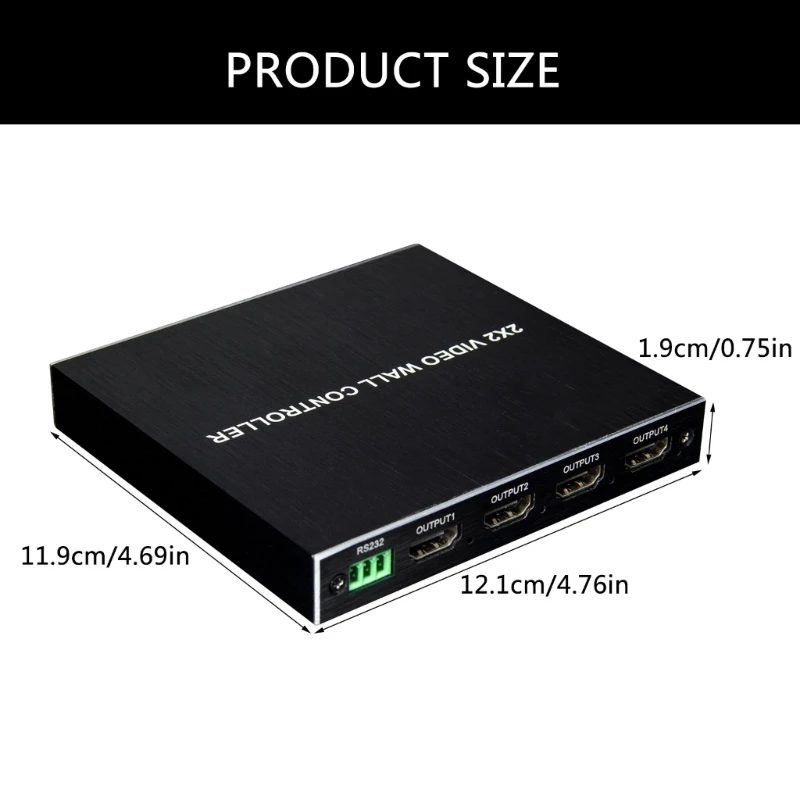 4 出力 HDTV ビデオ ウォール コントローラー プロ用ディスプレイ DC12V/1A 電源