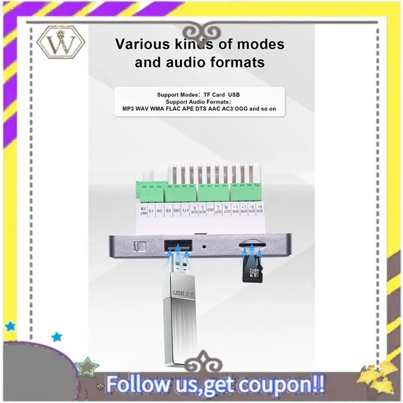 New Home New Mini Bluetooth 2.8 HD Screen Wall Amplifier Music Center Sound System TV Tablet Smart Digital Stereo FM Durable (Wh