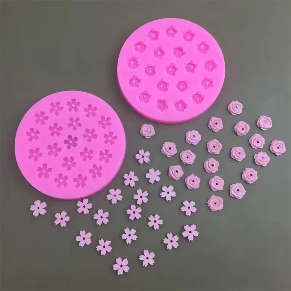 Mini Cherry 20 Cavity  Blossom Rose Silicone Mold DIY Flower Shaped Chocolate Fondant Dessert Flower Cake Decorative Baking Tool