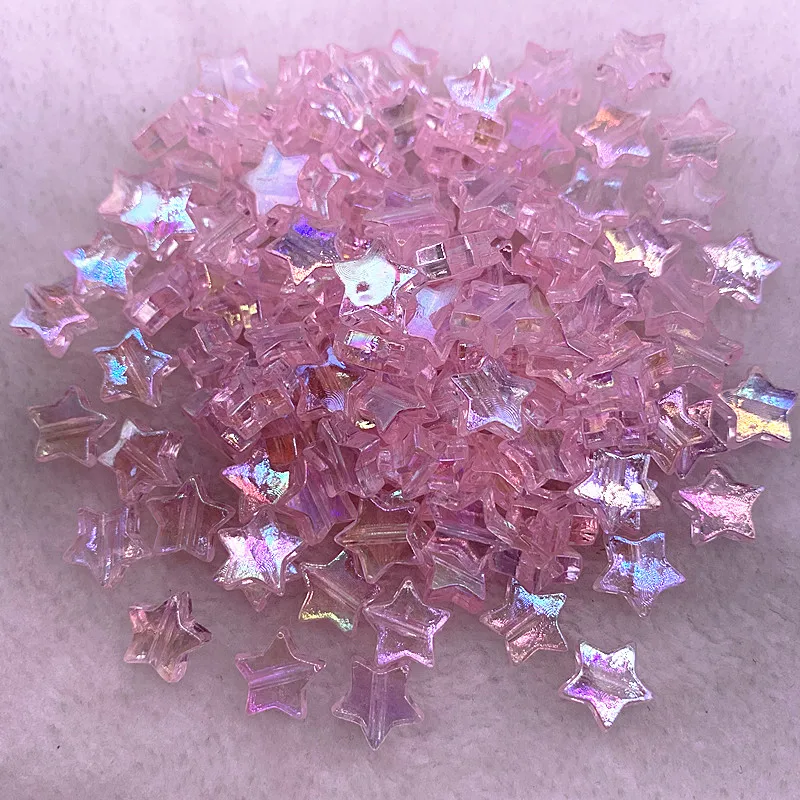 50pcs 11mm Transparent  AB Color Five-pointed Star Acrylic Beads Loose Spacer Beads for Jewelry Making DIY Bracelet Accessories