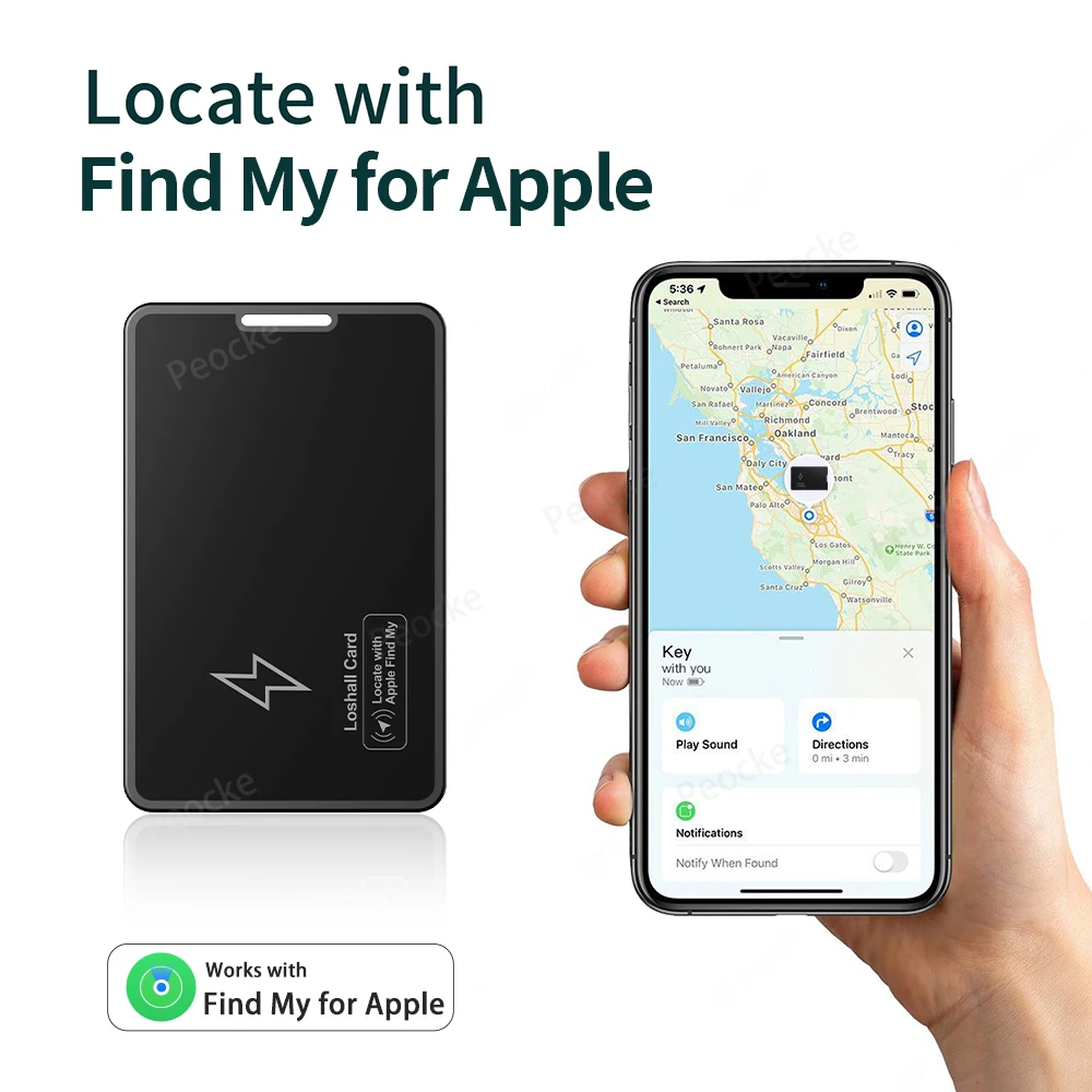 Find My Tracker Wallet Card Support ios System APP for Apple GPS Locator Key Bag Lost Search Tag Ultra Thin Wireless Charge